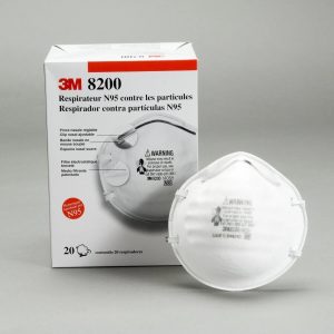 N95 Mask 8200 box  300x300 - 3M N95 Particulate Respirator Face Masks, 95% Particle Filtration, 20/Box