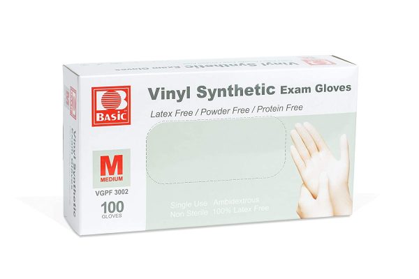 VGPF3002 box 600x400 - Gloves, Vinyl, Powder Free, Latex Free, Medium, 100/Box (VGPF3002)